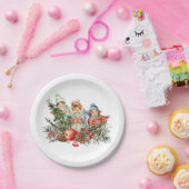 ヴィンテージとクリスマスの天使 ペーパープレート (パーティー)