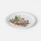 ヴィンテージとクリスマスの天使 ペーパープレート (アングル)