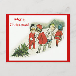 ヴィンテージとクリスマスツリーのポストカード シーズンポストカード