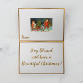 ヴィンテージとクリスマスツリー シーズンカード (内部)