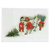 ヴィンテージとクリスマスツリー ラージペーパーバッグ (裏面)