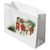 ヴィンテージとクリスマスツリー ラージペーパーバッグ (裏面アングル)