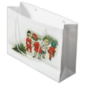 ヴィンテージとクリスマスツリー ラージペーパーバッグ (正面アングル)