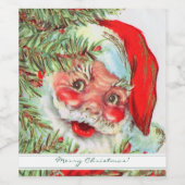 ヴィンテージとクリスマスツリー ワインラベル (シングルラベル)