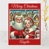 ヴィンテージとクロース夫人が北極点で カード (黄色い花)