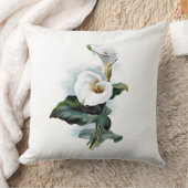 ヴィンテージとゴージャスな白いカラユリ クッション (ブランケット)