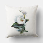 ヴィンテージとゴージャスな白いカラユリ クッション (裏面)