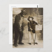 ヴィンテージとサルのスーツの男 ポストカード (正面/裏面)