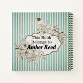 ヴィンテージとストライプレシピノート ノートブック (裏面)