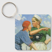 ヴィンテージとスポーツ少年遊野球 キーホルダー (正面)