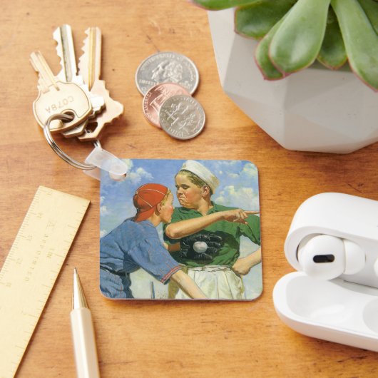 ヴィンテージとスポーツ少年遊野球 キーホルダー (デスク)