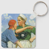 ヴィンテージとスポーツ少年遊野球 キーホルダー (裏面)