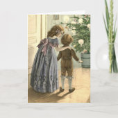 ヴィンテージとツリーのクリスマスカード シーズンカード (正面)