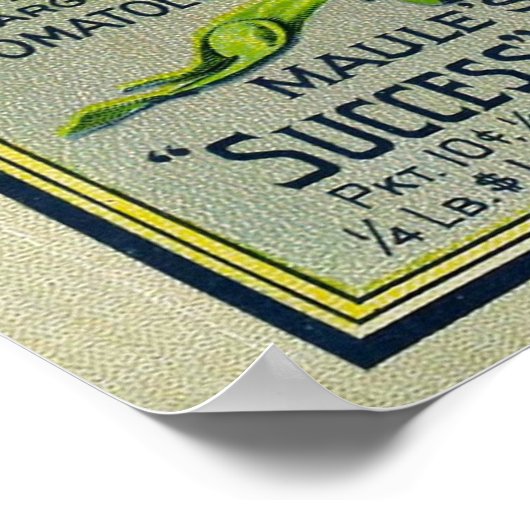 ヴィンテージとトマトのカスタム家族の名前のキッチン ポスター (角)