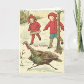 ヴィンテージとトルコ幸せな感謝祭 シーズンカード (正面)