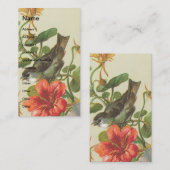 ヴィンテージとナスタリウムの花 名刺 (正面/裏面)