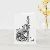 ヴィンテージとバードハウスノートカード カード (黄色い花)