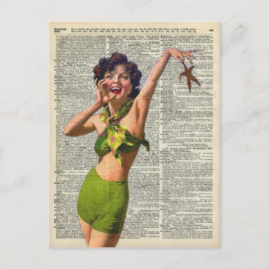 ヴィンテージとヒトデ ポストカード (正面)