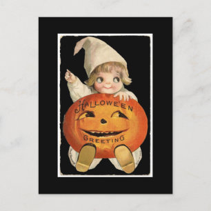ヴィンテージとビッグハロウィーンカボチャ ポストカード