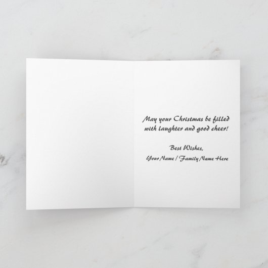 ヴィンテージとピエロのサンタクロースが車のクリスマス シーズンカード (内部)