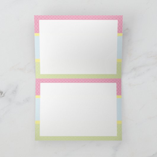 ヴィンテージとピンクのイースターエッグのメッセーカスタムジ シーズンカード (内部)