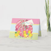 ヴィンテージとピンクのイースターエッグのメッセーカスタムジ シーズンカード (正面)