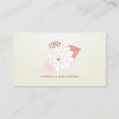 ヴィンテージとピンクの花おむつラッフル エンクロージャーカード (裏面)