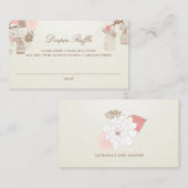 ヴィンテージとピンクの花おむつラッフル エンクロージャーカード (正面/裏面)