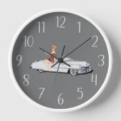 ヴィンテージとピンナップ 壁時計 (正面)