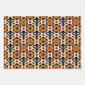 ヴィンテージとフォークパターン ラッピングペーパーシート (正面2)