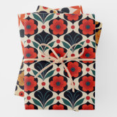 ヴィンテージとフォークパターン ラッピングペーパーシート (インサイチュ)