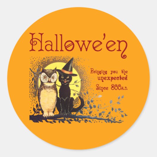 ヴィンテージとフクロウのシール ラウンドシール (正面)