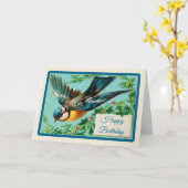 ヴィンテージとフローラ花誕生日カード カード (黄色い花)