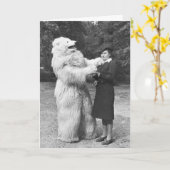 ヴィンテージとベアースーツのはがきの男性 カード (黄色い花)