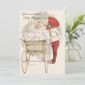 ヴィンテージとベビー、ベビービクトリアンシャワー 招待状 (スタンド正面)