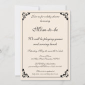 ヴィンテージとベビー、ベビービクトリアンシャワー 招待状 (裏面)