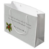 ヴィンテージとホリーパーソナライズされた ラージペーパーバッグ (裏面アングル)