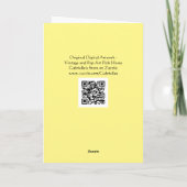 ヴィンテージとポップ・アートのアートピンクホースアートノートカード カード (裏面)