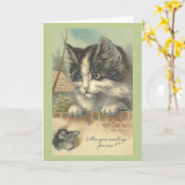 ヴィンテージとマウスノートカード カード (黄色い花)