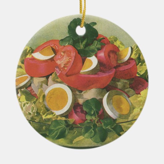 ヴィンテージとミッオーガニックトグリーンメスクランサラダ セラミックオーナメント (正面)