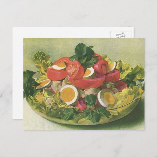 ヴィンテージとミッオーガニックトグリーンメスクランサラダ ポストカード (正面/裏面)