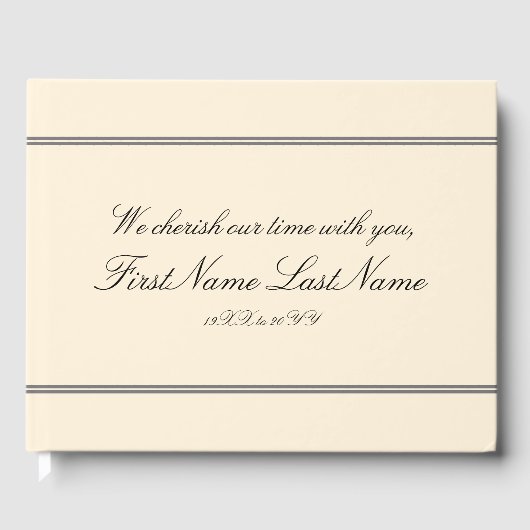 ヴィンテージとミニマリスト哀悼のゲストブック ゲストブック (正面)