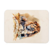 ヴィンテージとラムのクリスマスカード マグネット (横)