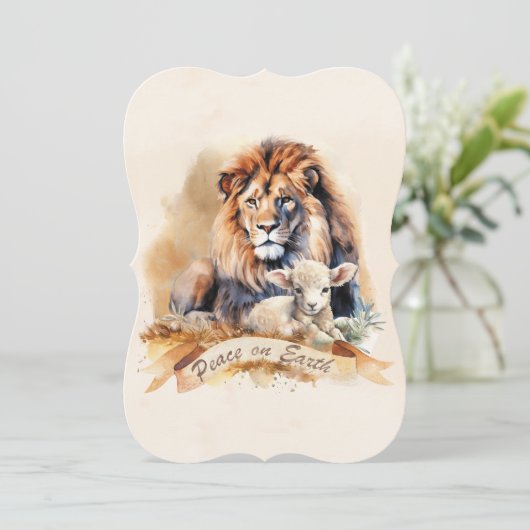 ヴィンテージとラムのクリスマスカード 招待状 (スタンド正面)