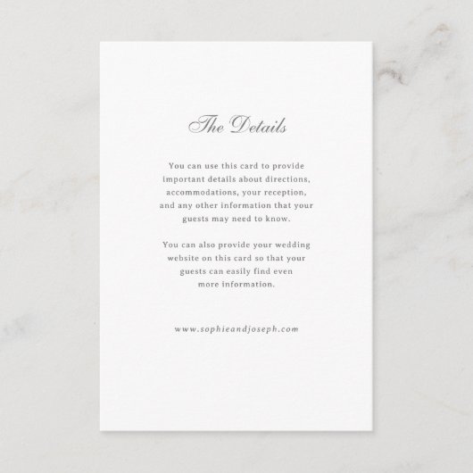 ヴィンテージとルクセ結婚ス |白とグレーの詳細 エンクロージャーカード (正面)
