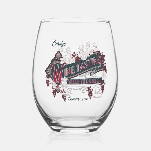 ヴィンテージと一緒に飲むワイン ステムなしワイングラス (正面)