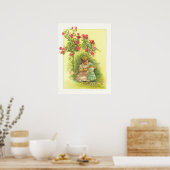 ヴィンテージと人形の子ストーリーブックページ ポスター (キッチン)