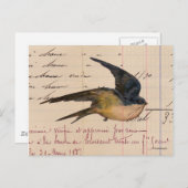 ヴィンテージと元帳の紙デジタルアート ポストカード (正面/裏面)