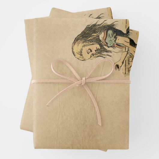 ヴィンテージと動物の国ワンダーランドのアリス ラッピングペーパーシート (インサイチュ)