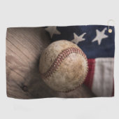 ヴィンテージと国旗 ゴルフタオル (横)